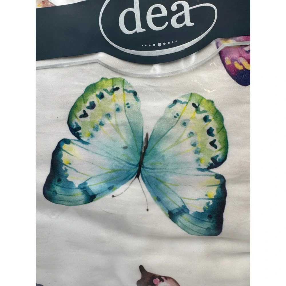 Dea Italy Farfalle Butterfly Print Queen Duvet Cover 100% Cotton White 88x92 NEW